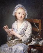 Jean-Baptiste Greuze The Wool winder oil on canvas